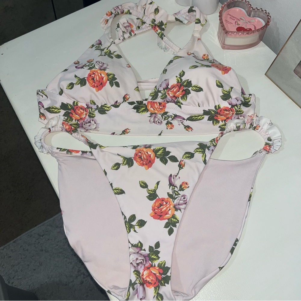 Aerie size large floral bikini swimsuit set